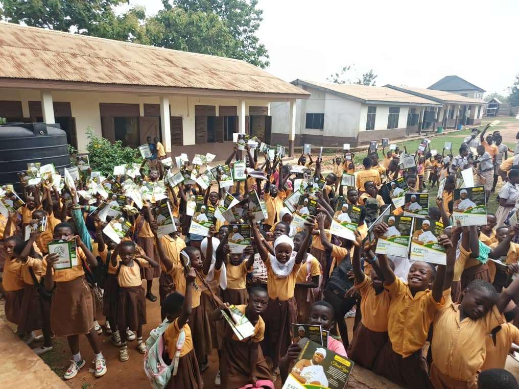 School children with books